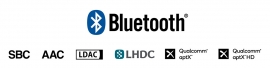 Встроенный приемник Bluetooth® поддерживает кодеки LDAC® и Qualcomm® aptX™ HD